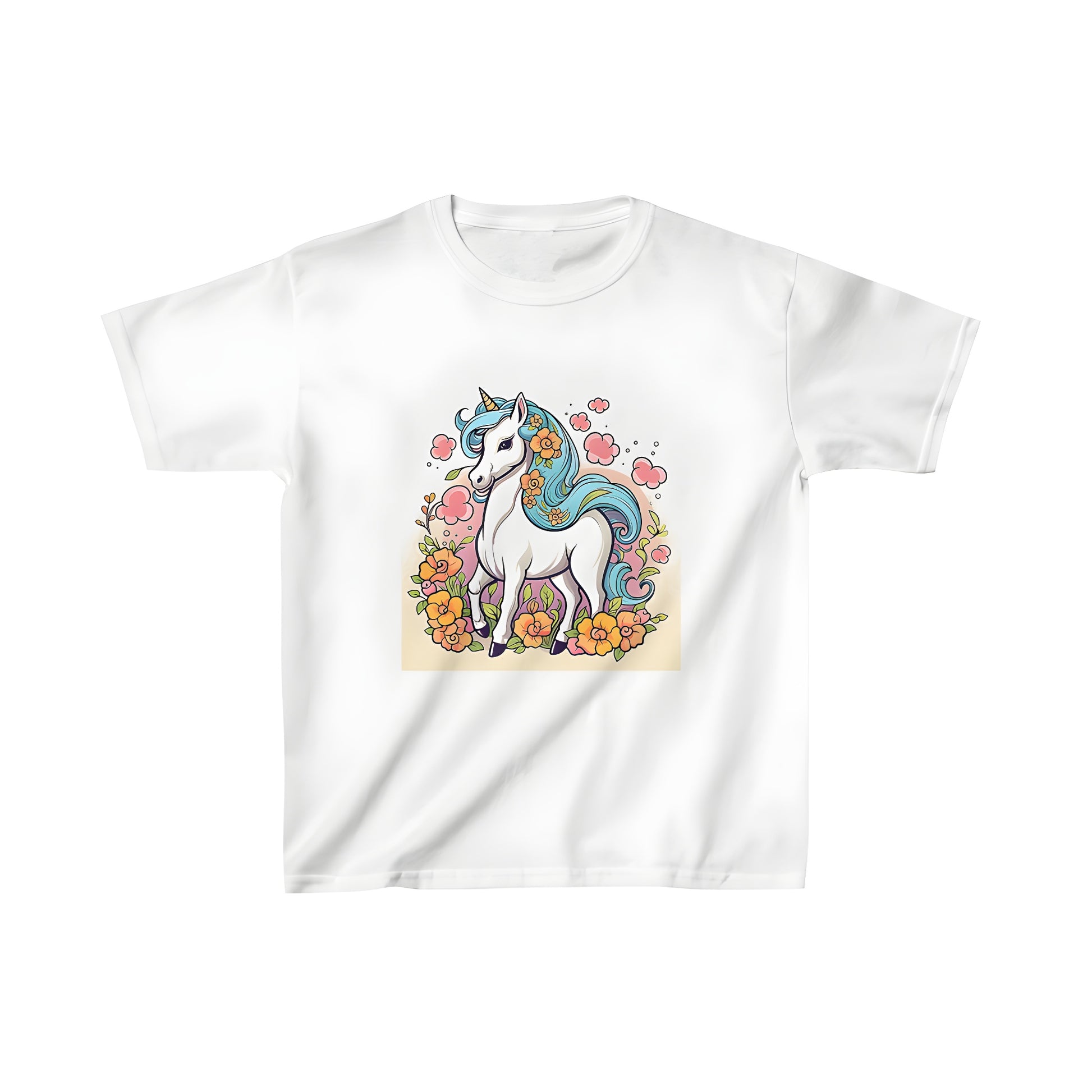 Colorful Kids T-Shirt with Unicorn Design, Vibrant Illustration of Unicorn Girl, Fun Fashionable Apparel for Children