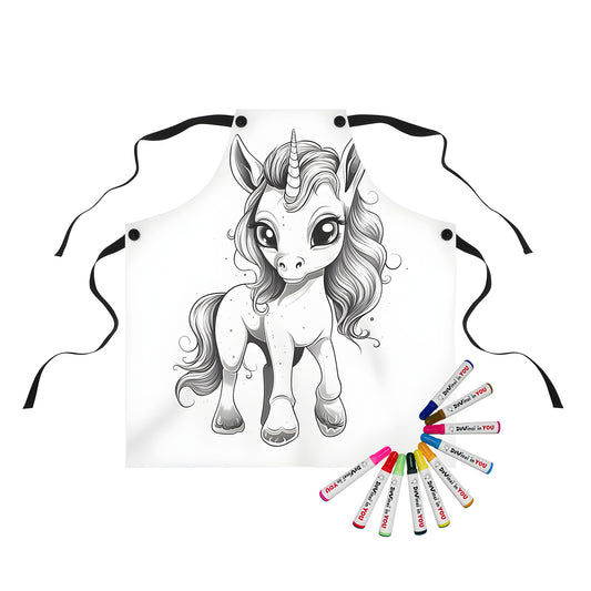 Colorful unicorn apron for kids and adults