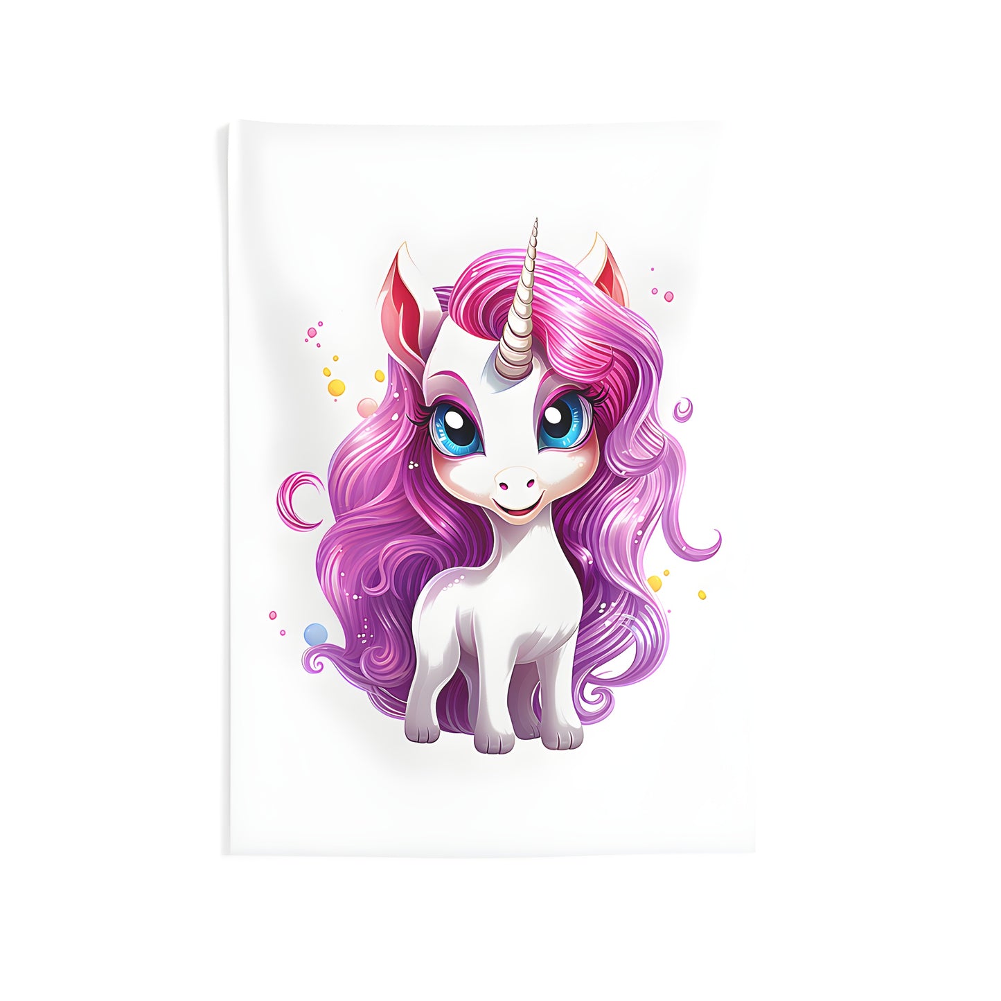 Indoor Wall Tapestry of a Mythical Unicorn with Sparkles