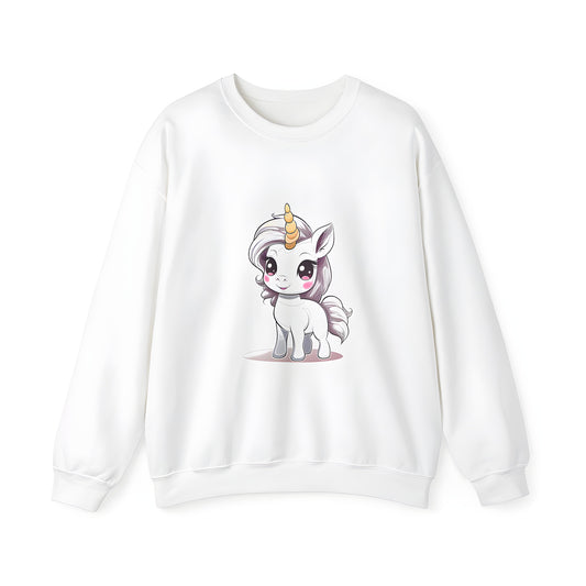 Adult sweatshirt featuring colorful unicorn design