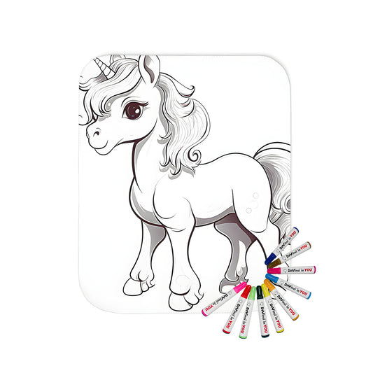 Colorful blanket with whimsical unicorn design