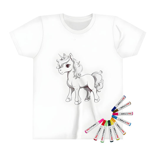 Kids' colorful unicorn graphic t-shirt for boys and girls