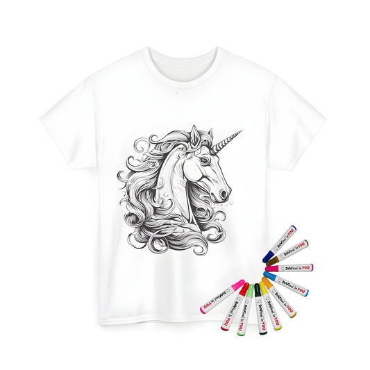 Unisex t-shirt featuring a majestic unicorn design on front