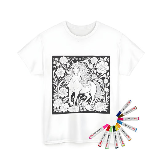 Floral unicorn shirt for kids and adults