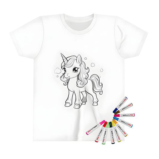 Coloring kit kid's tee unicorn design children's apparel artistic activity