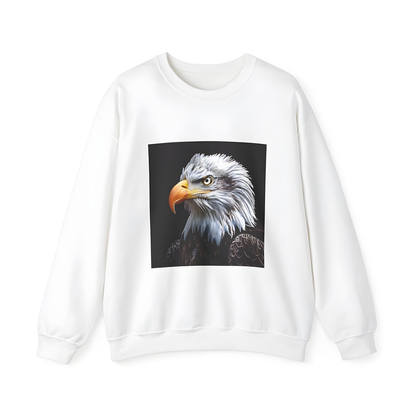 Close-up of an American bird of prey on adult sweatshirt