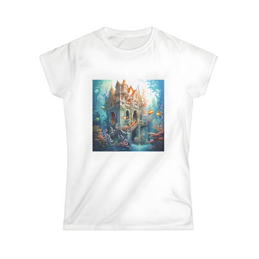 Colorful underwater castle shirt for women