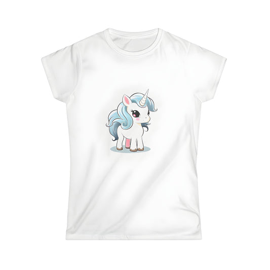 Women's Graphic Tee - Baby Unicorn Illustration Design