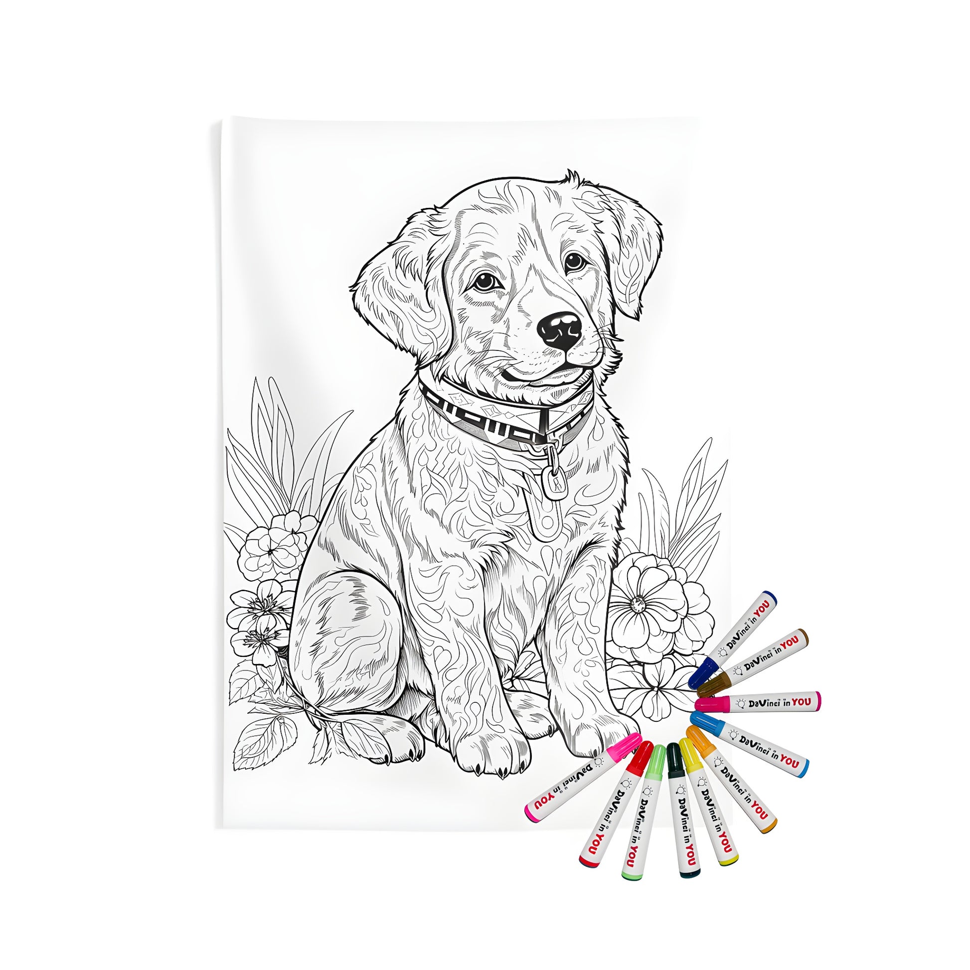 Cute puppy wall tapestry artwork for home decor