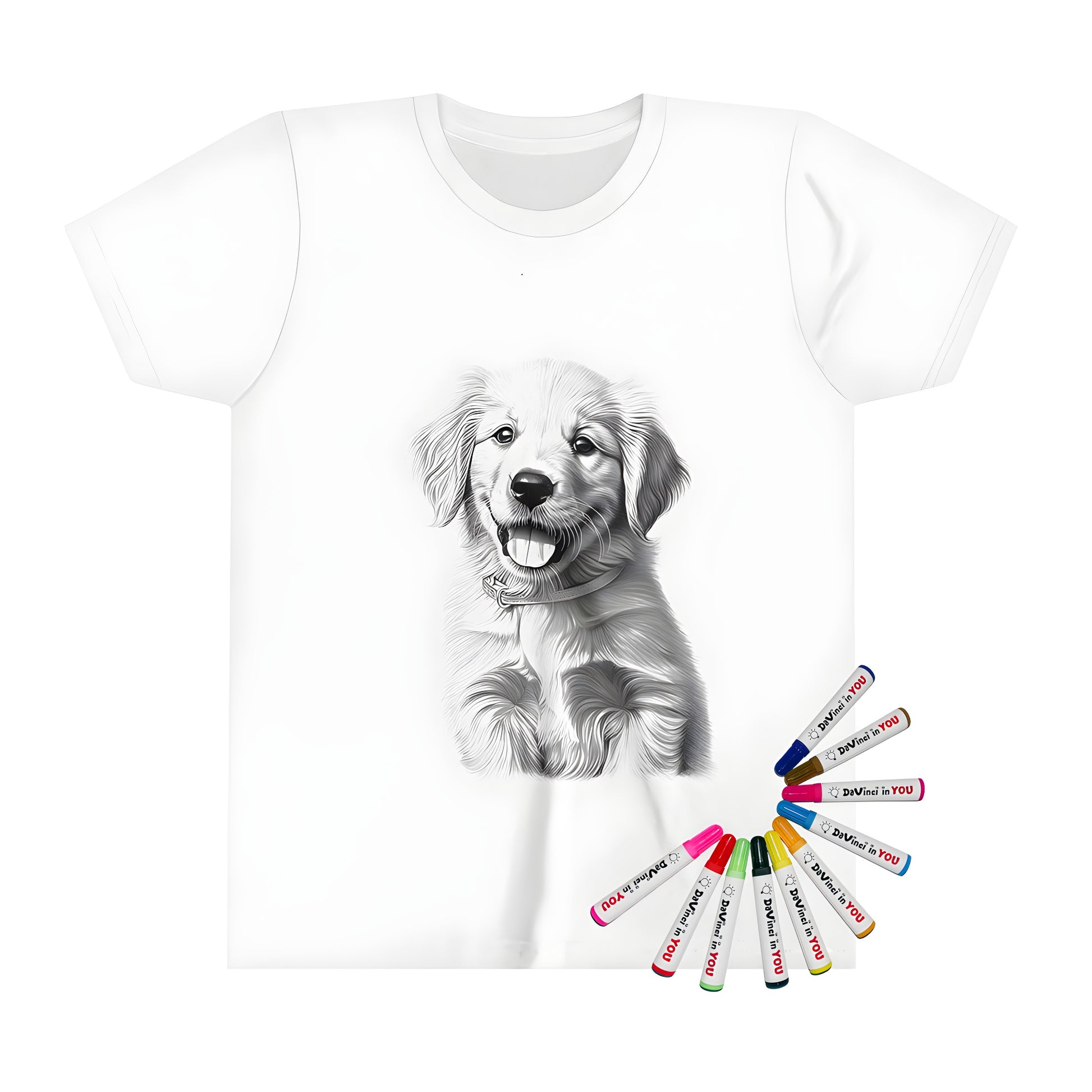 Golden Retriever puppy shirt, kid's t-shirt, golden retriever dog design, cute puppy image