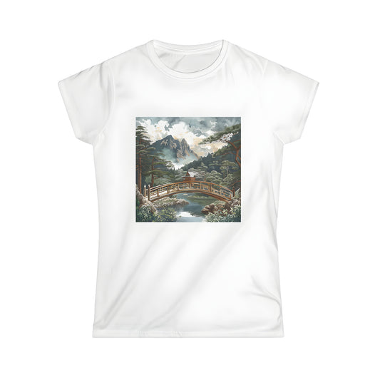 Women's colorful mountain landscape graphic t-shirt