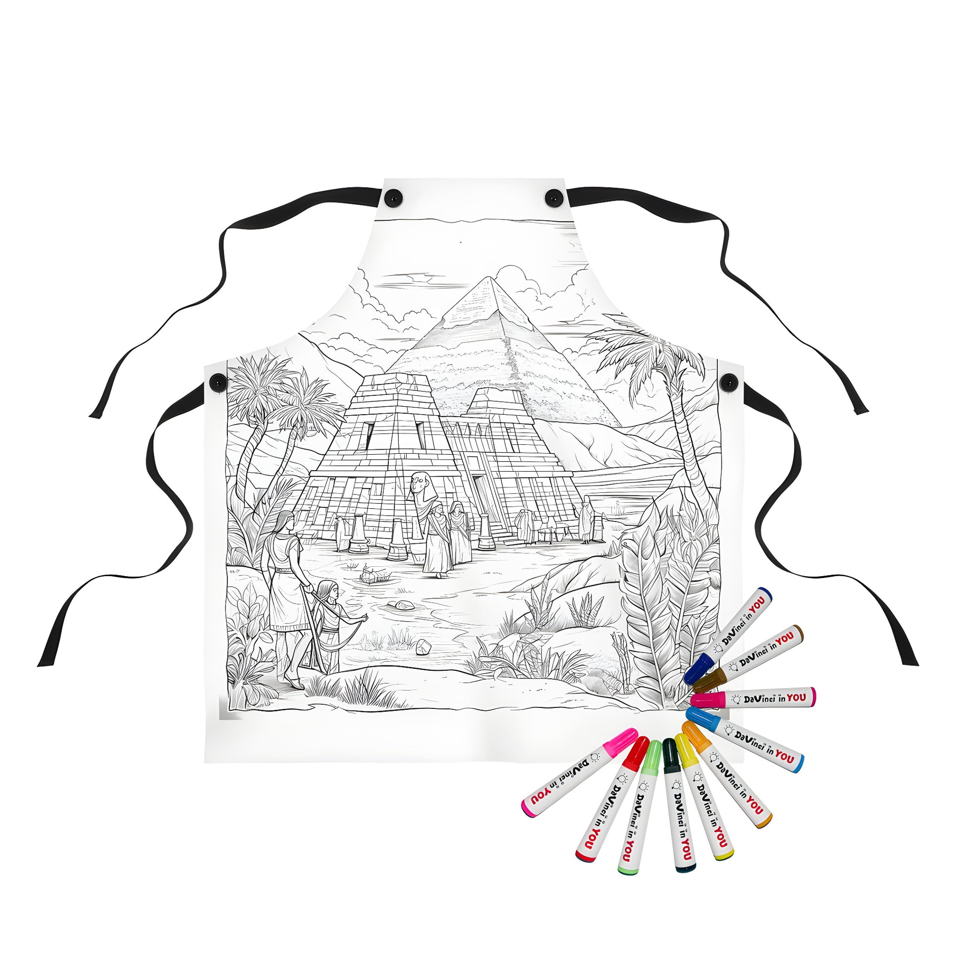 Egyptian pyramids artwork apron for coloring