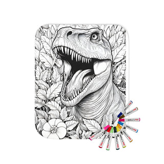 Dinosaur coloring blanket design