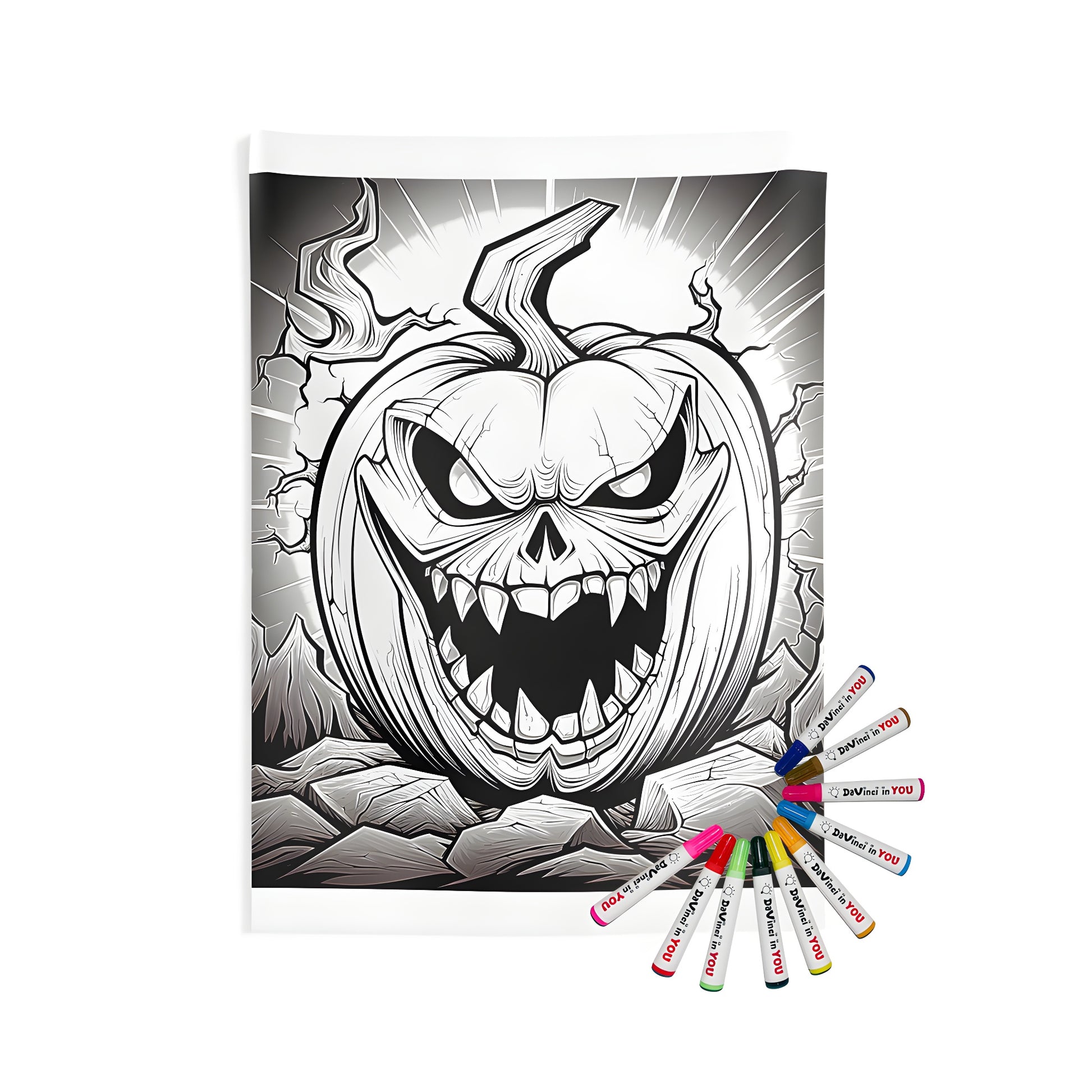 Indoor wall tapestries spooky pumpkin design with fabric markers for adults and kids