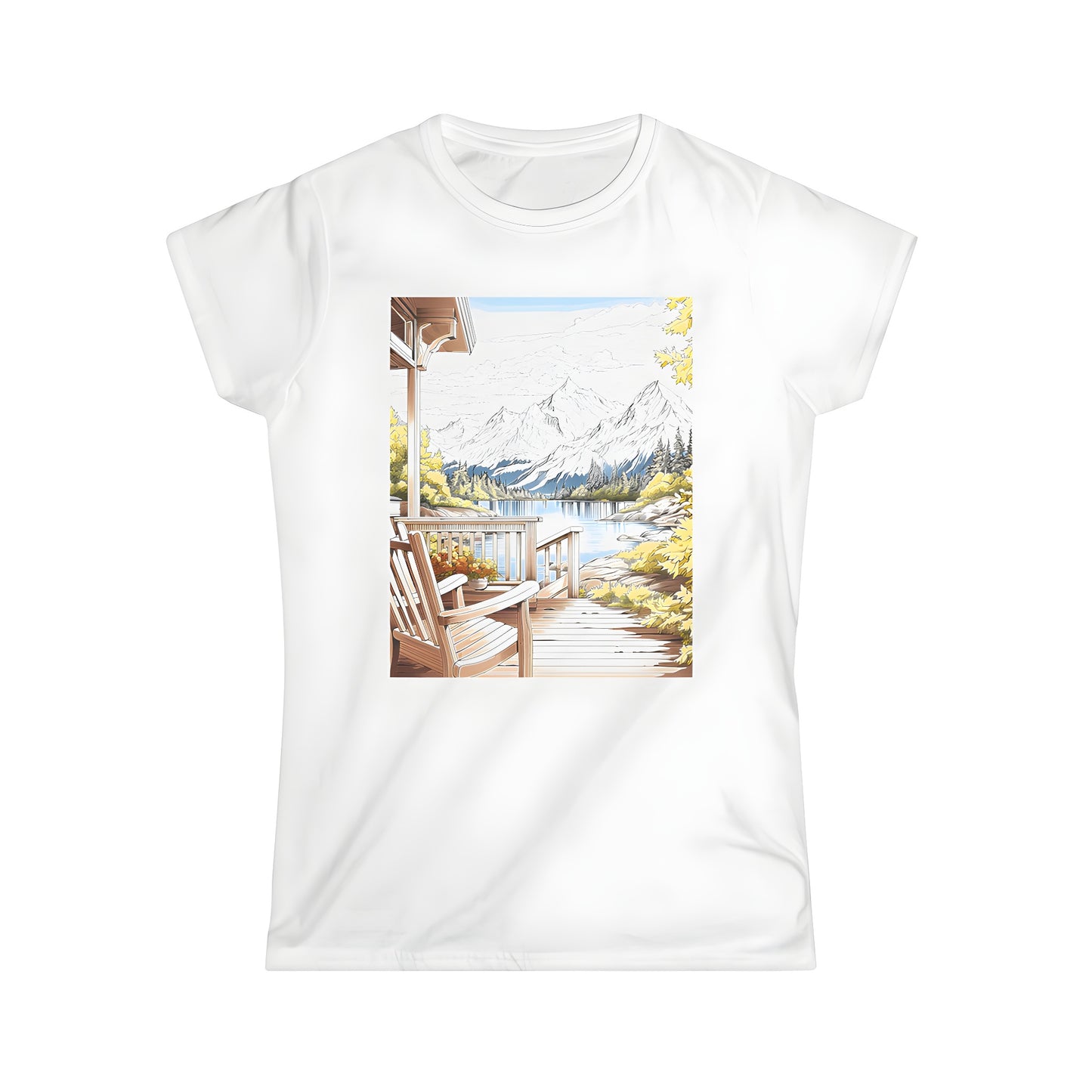 Women's T-shirt with mountain landscape scenic view