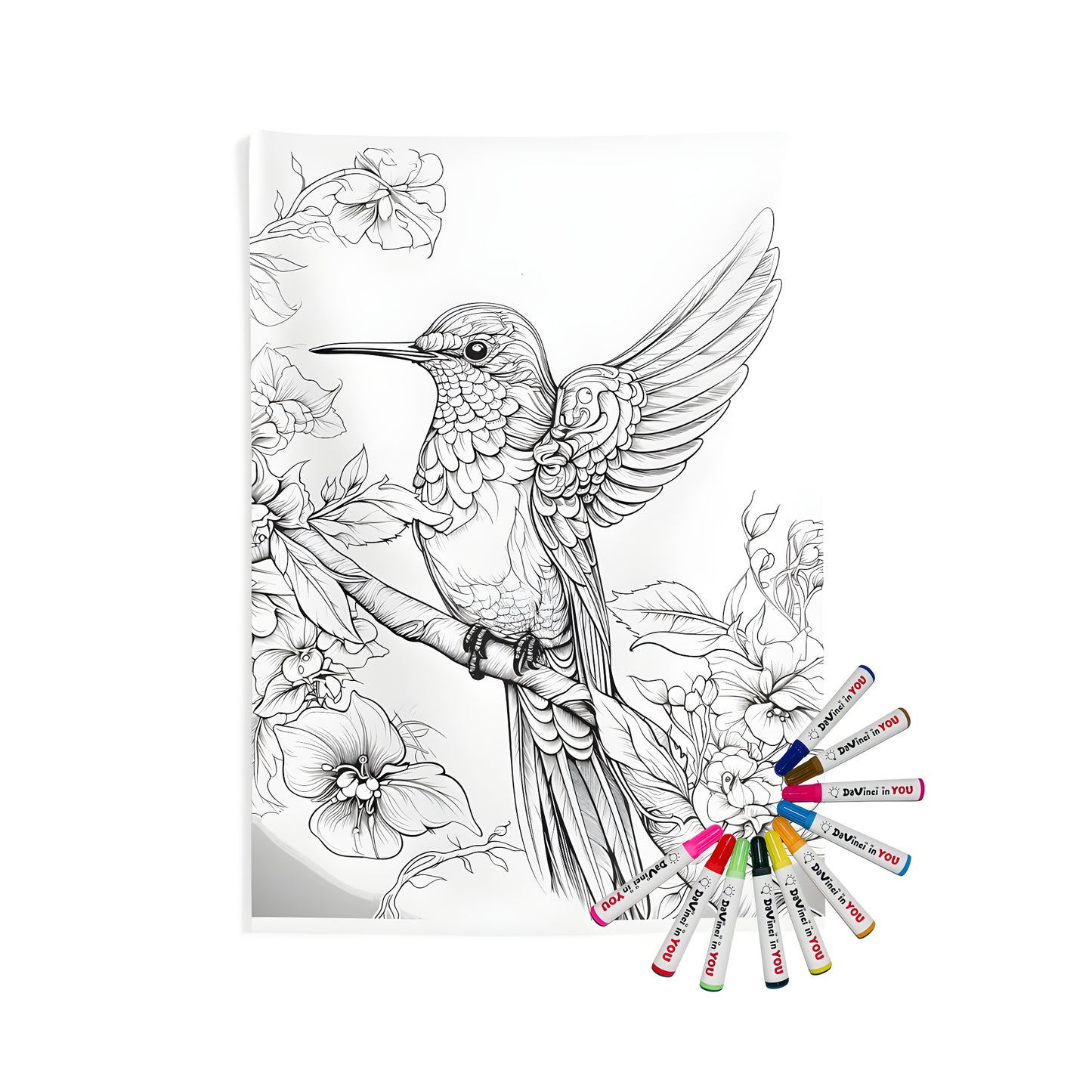 Colorful hummingbird tapestry for bedroom decor