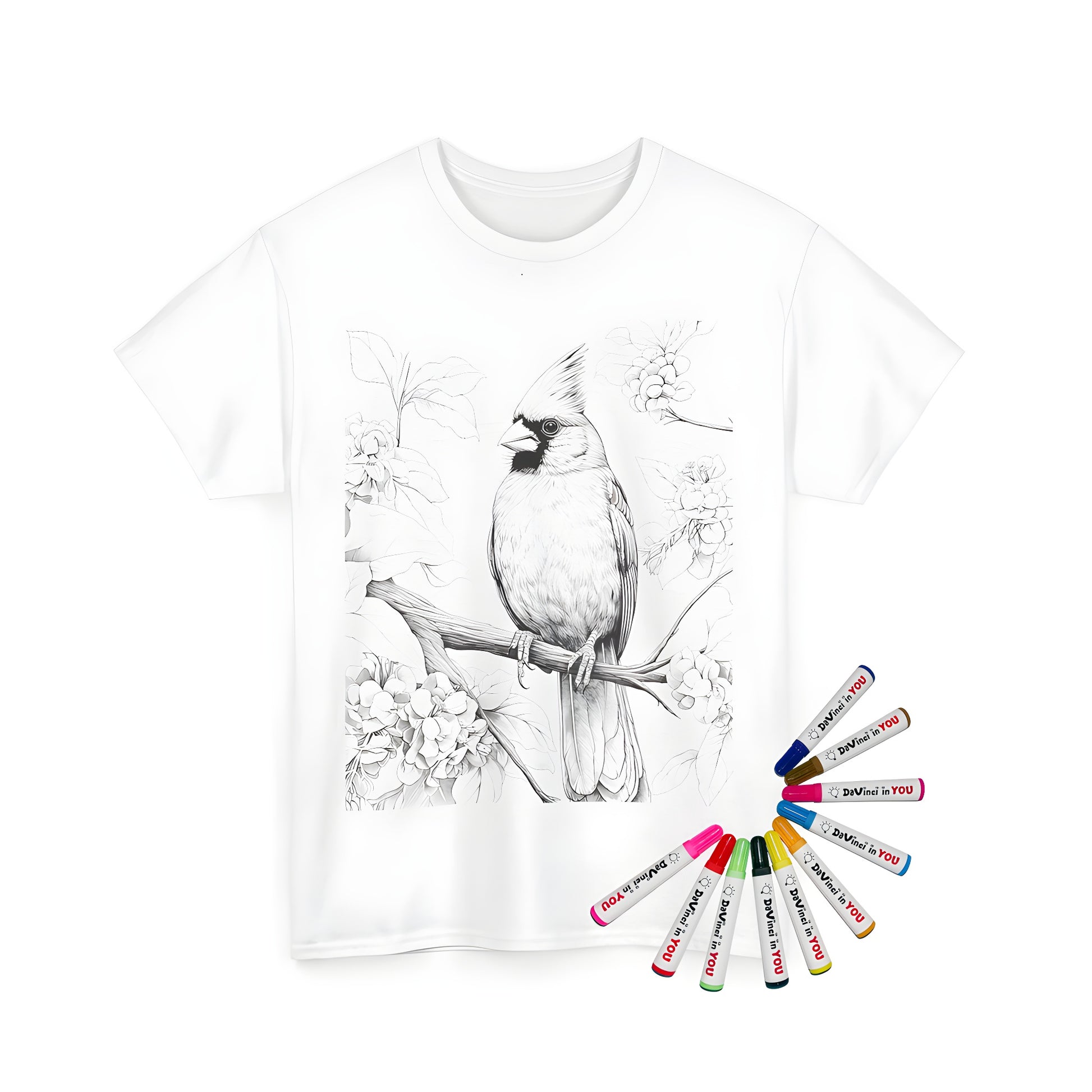 Unisex T-shirt with vibrant cardinal-inspired design