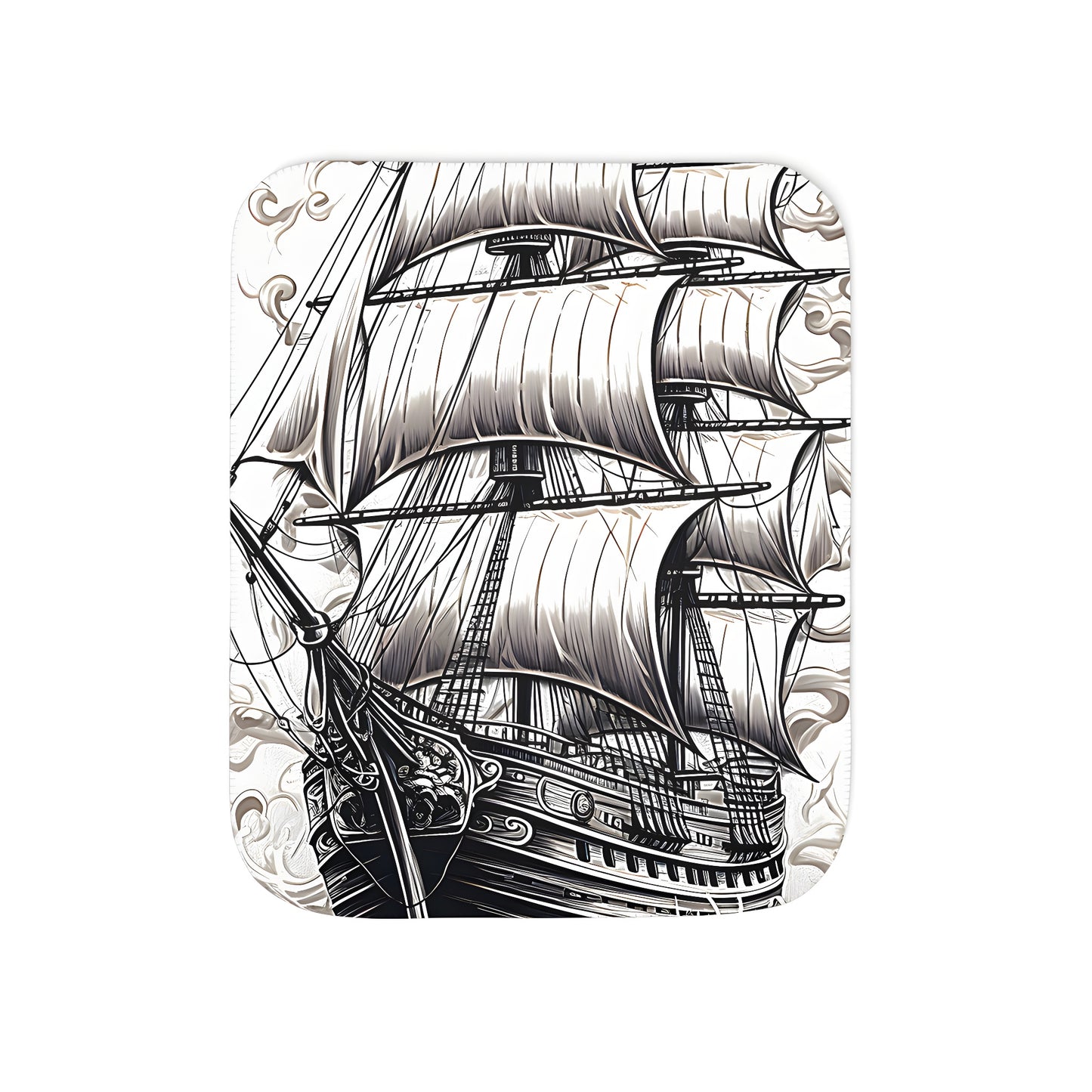 Vintage sailing vessels sailing blanket