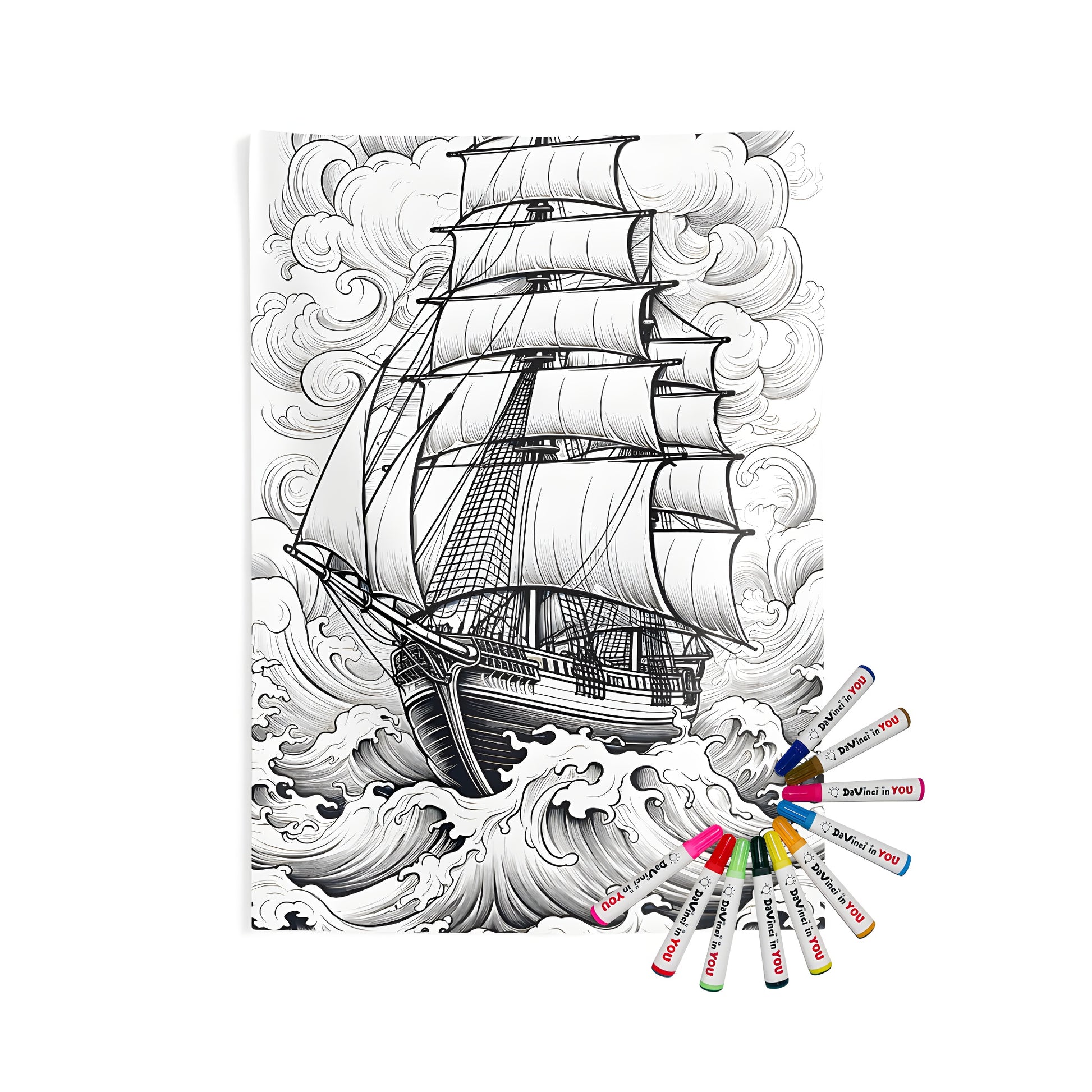 Indoor wall tapestries sailing ship design