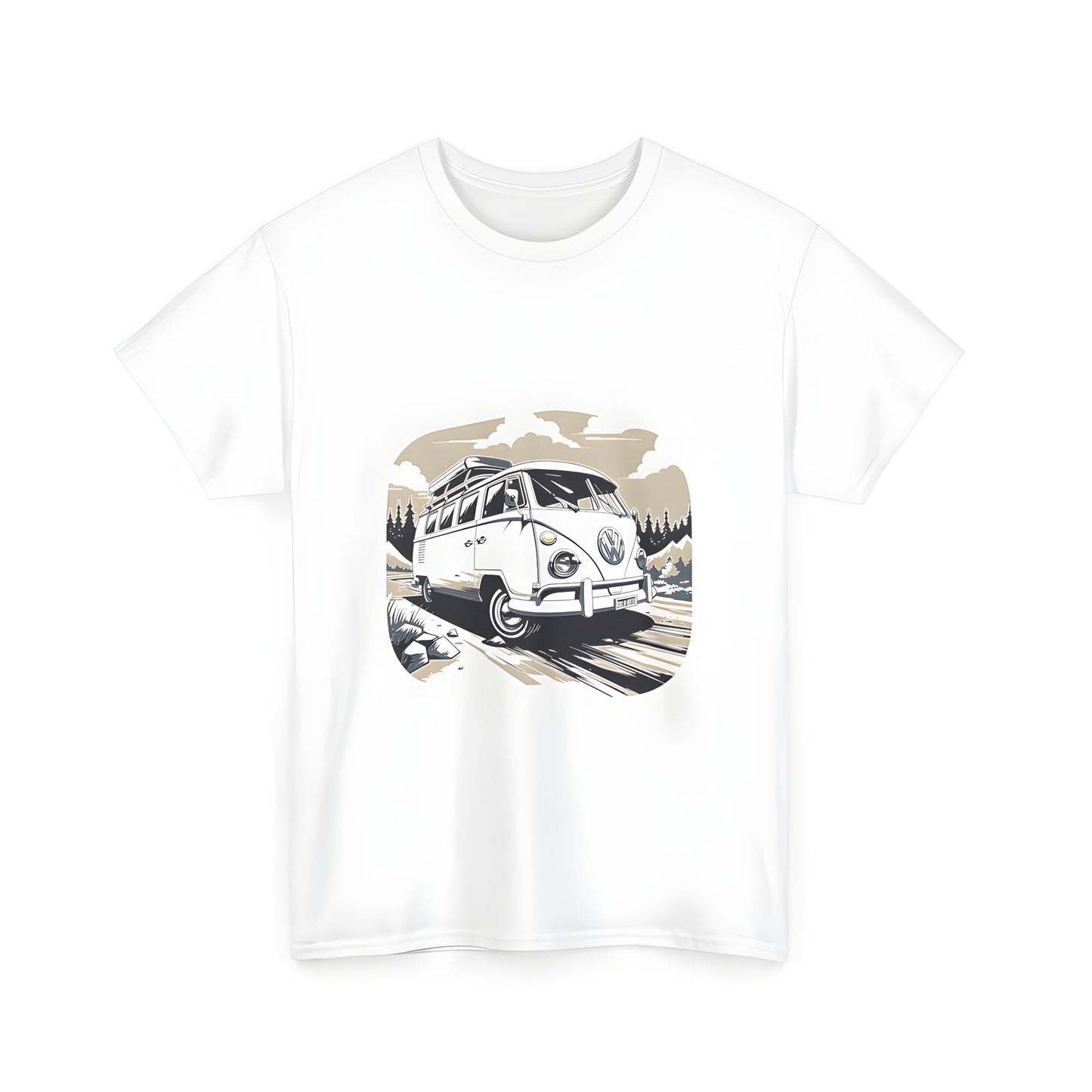 vintage-style van illustration on unisex t-shirt