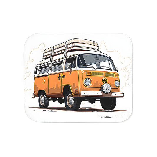 Colorful Vintage Camper Van travel blanket