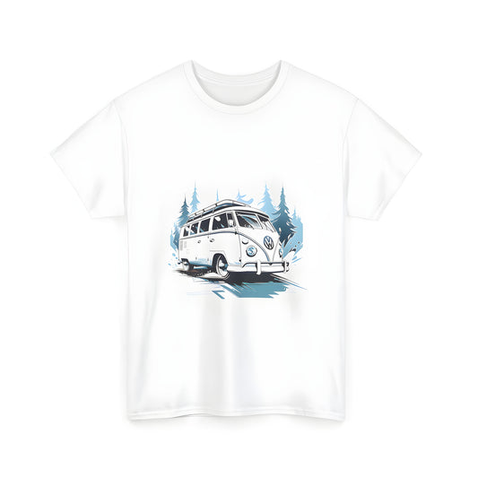 Colorful vintage-inspired Volkswagen van t-shirt for men and women