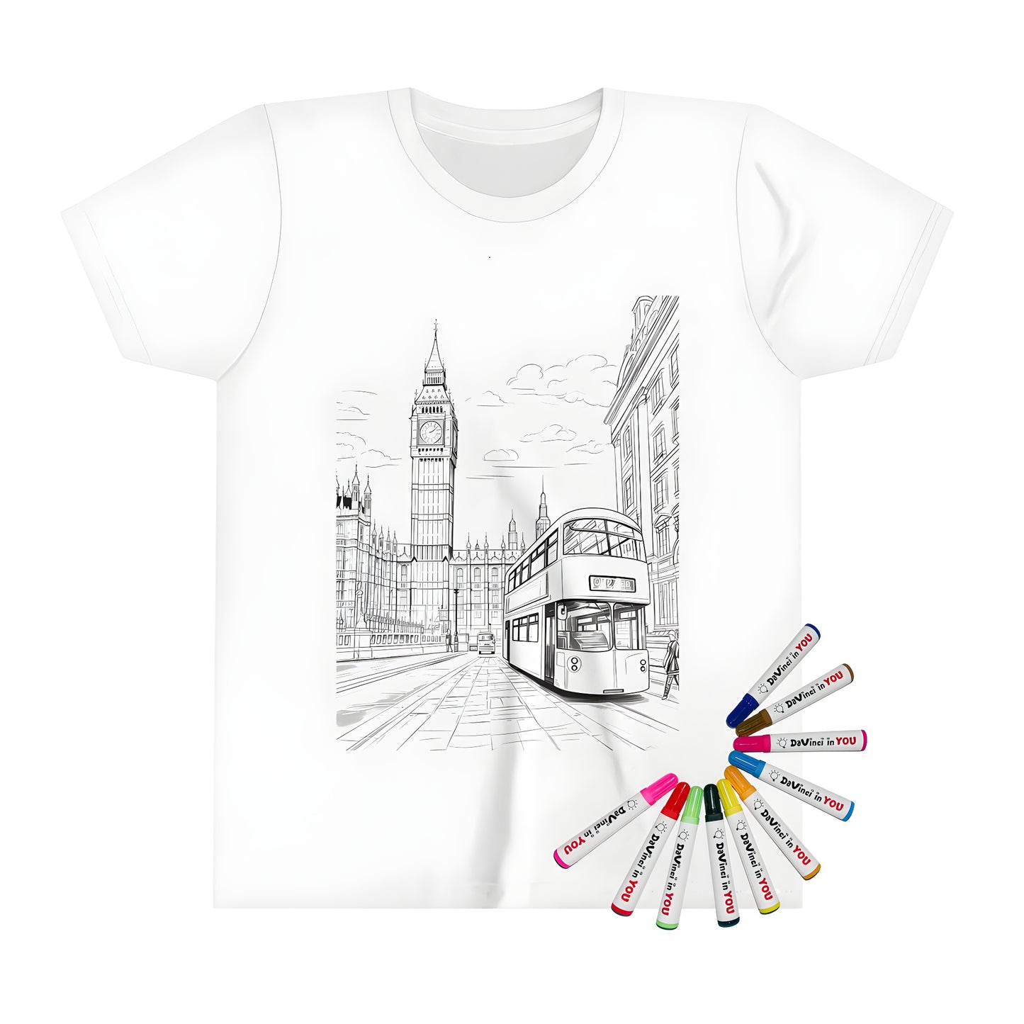 London city map print kids t-shirt illustration coloring page