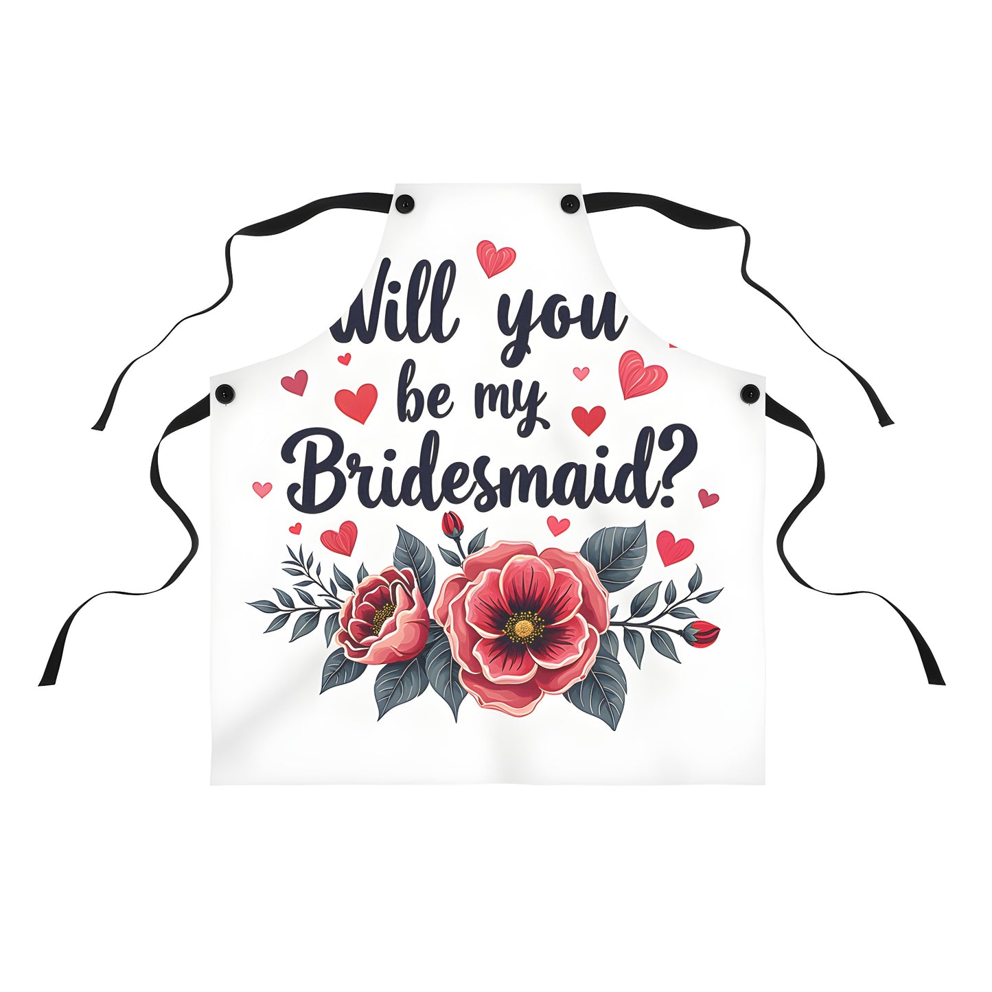 Colorful bridesmaids proposal invitation apron for wedding parties and bridal showers