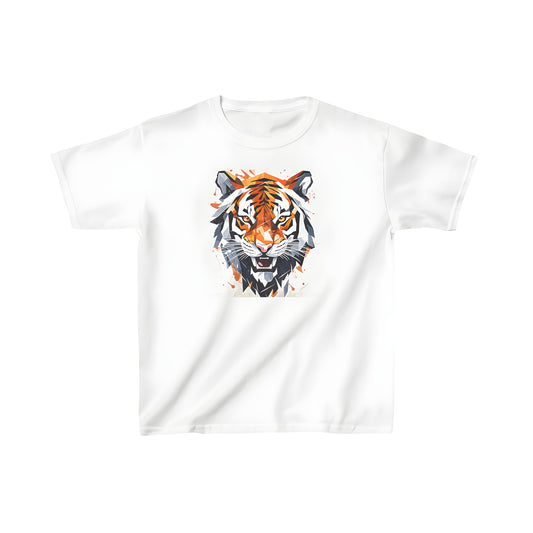 Colorful graphic t-shirt with vibrant tiger design for kids