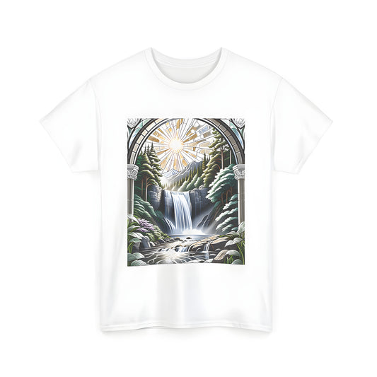 Waterfall scene print Unisex T-shirt for men and women