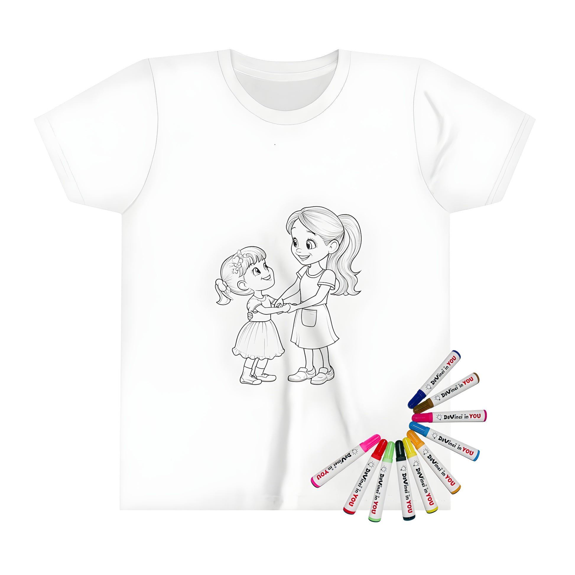 Girls Best Friend Sisters Twin Sisterhood Girl Power Twinning Kids T-Shirt Coloring Kit Image