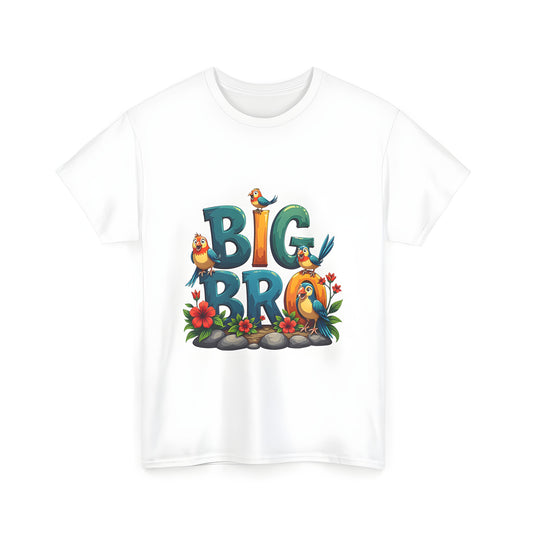 Unisex brotherly love t-shirt with colorful graphic design featuring big bro theme