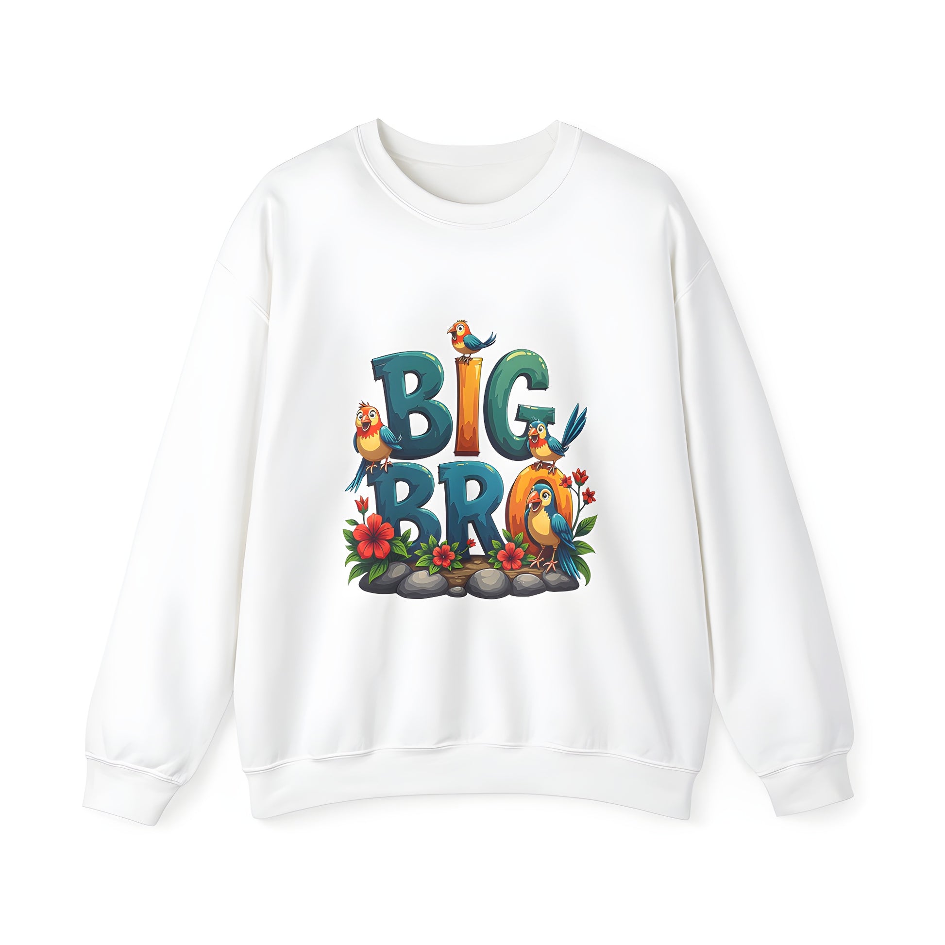 Adult Sweatshirt with Colorful Graphic Design, Big Bro, Brotherly Love, Sibling Hoodies