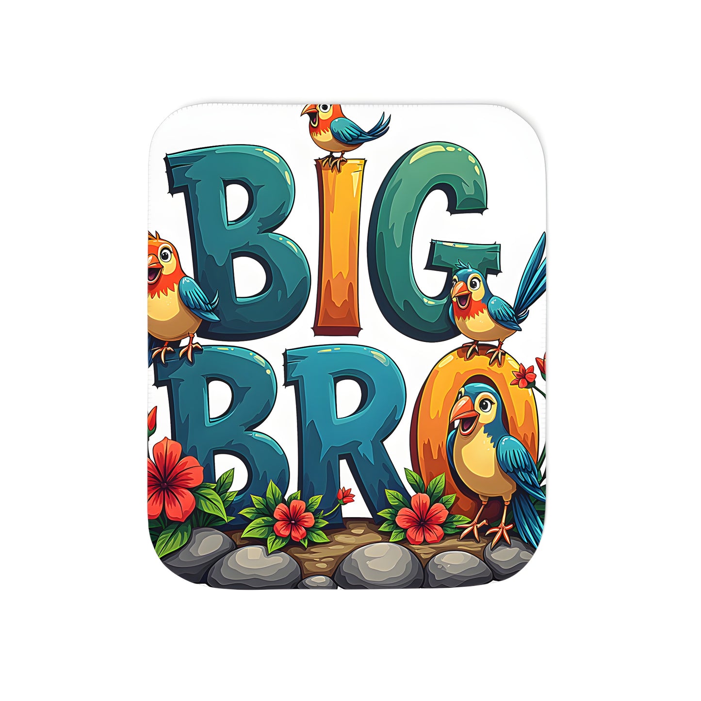 Colorful graphic blanket for brother or big bro