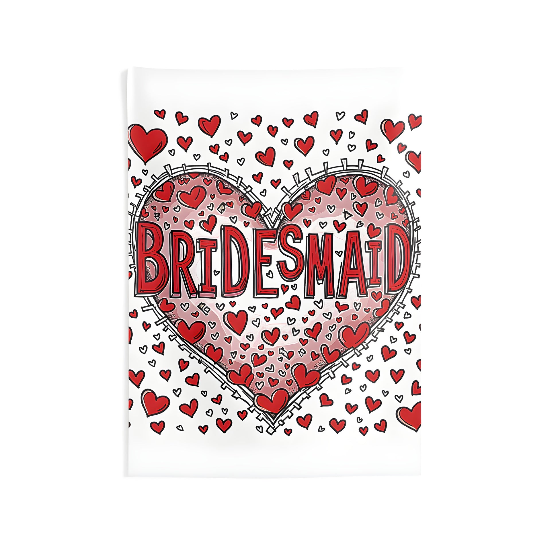 Colorful bridesmaids or maid of honors wall tapestry with decorative heart design