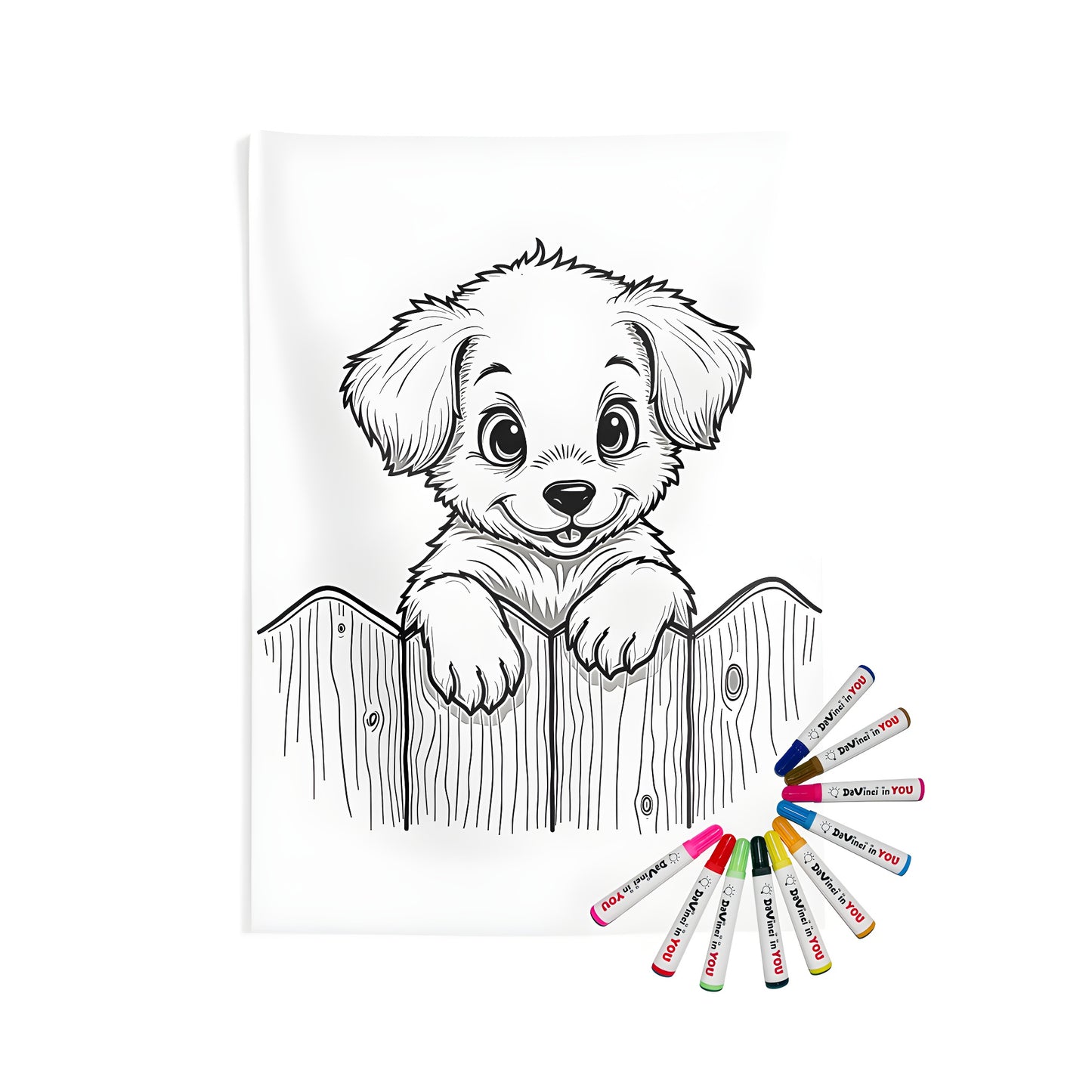 Cheerful dog, cute puppy, and adorable canine designs printed on indoor wall tapestries