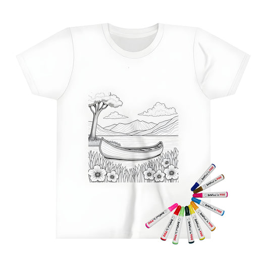 Serene black and white scene lake view kid's t-shirt