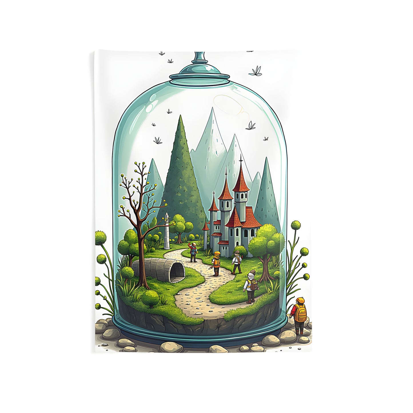 Colorful fantasy landscape indoor wall tapestry for home decor