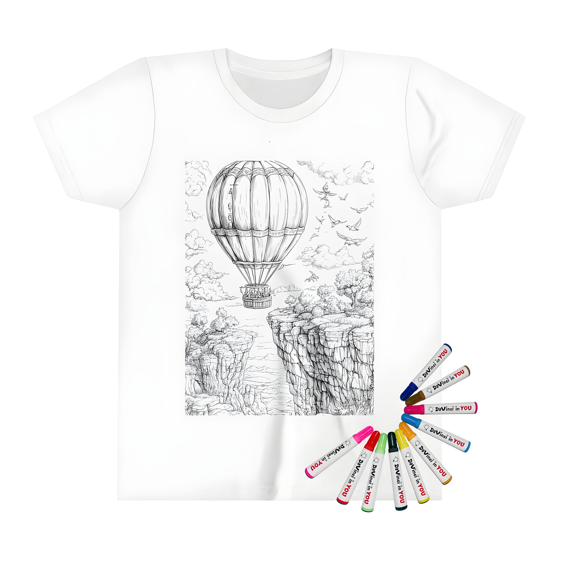 Hot Air Balloon Kids T-Shirt Colorful Art