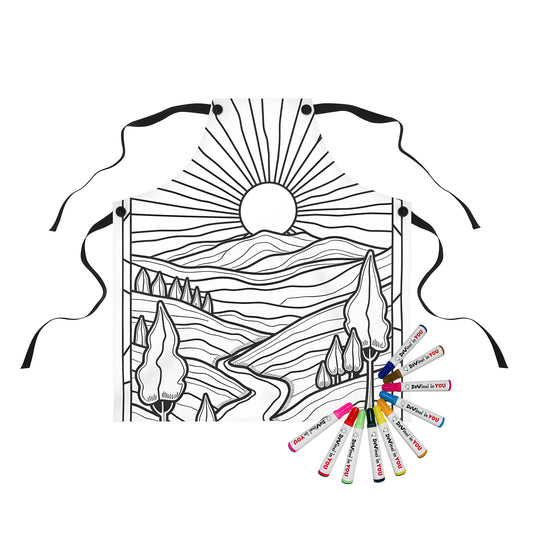 Apron Coloring Kit with 10 Fabric Markers - Sunset