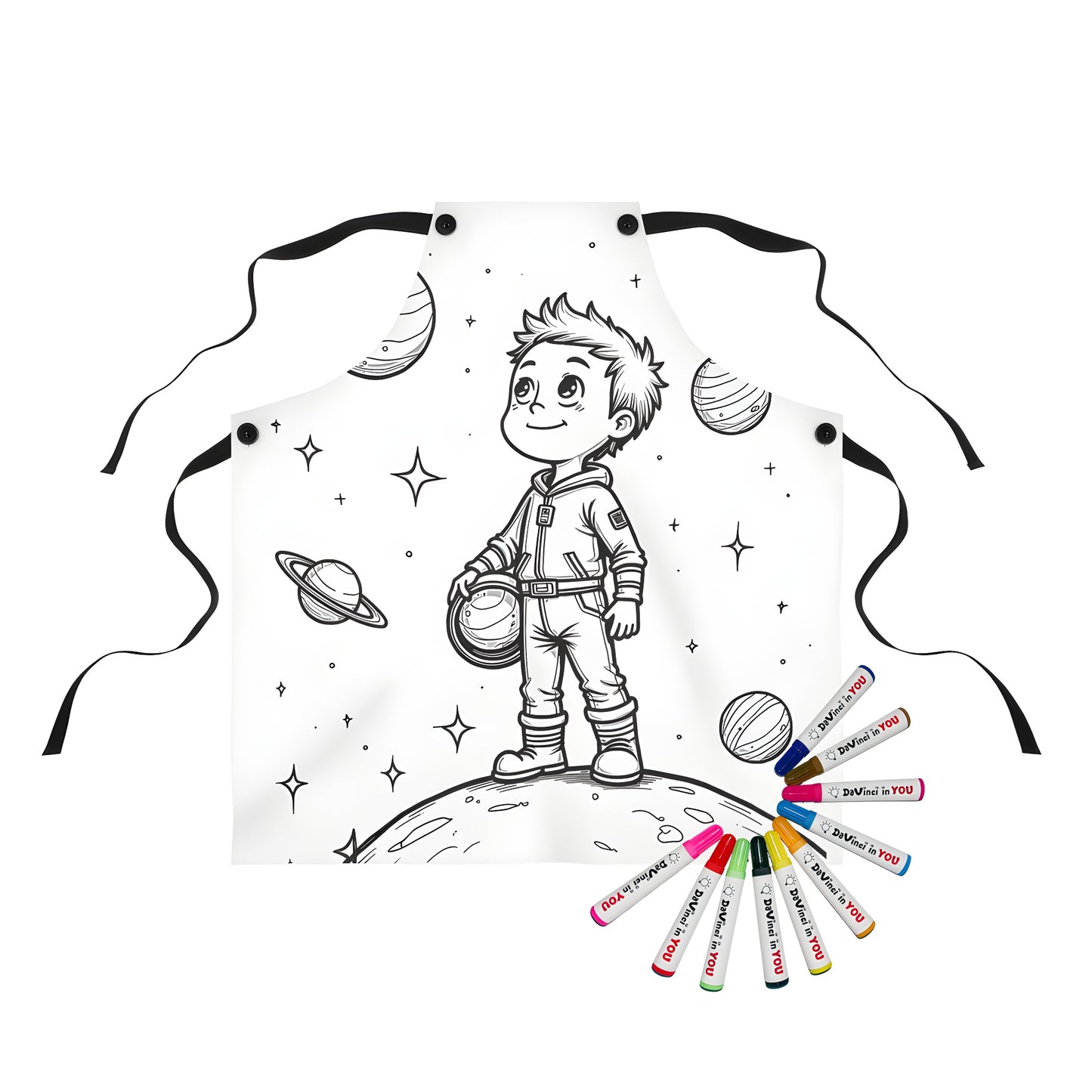 Apron with Young Boy Astronaut Design