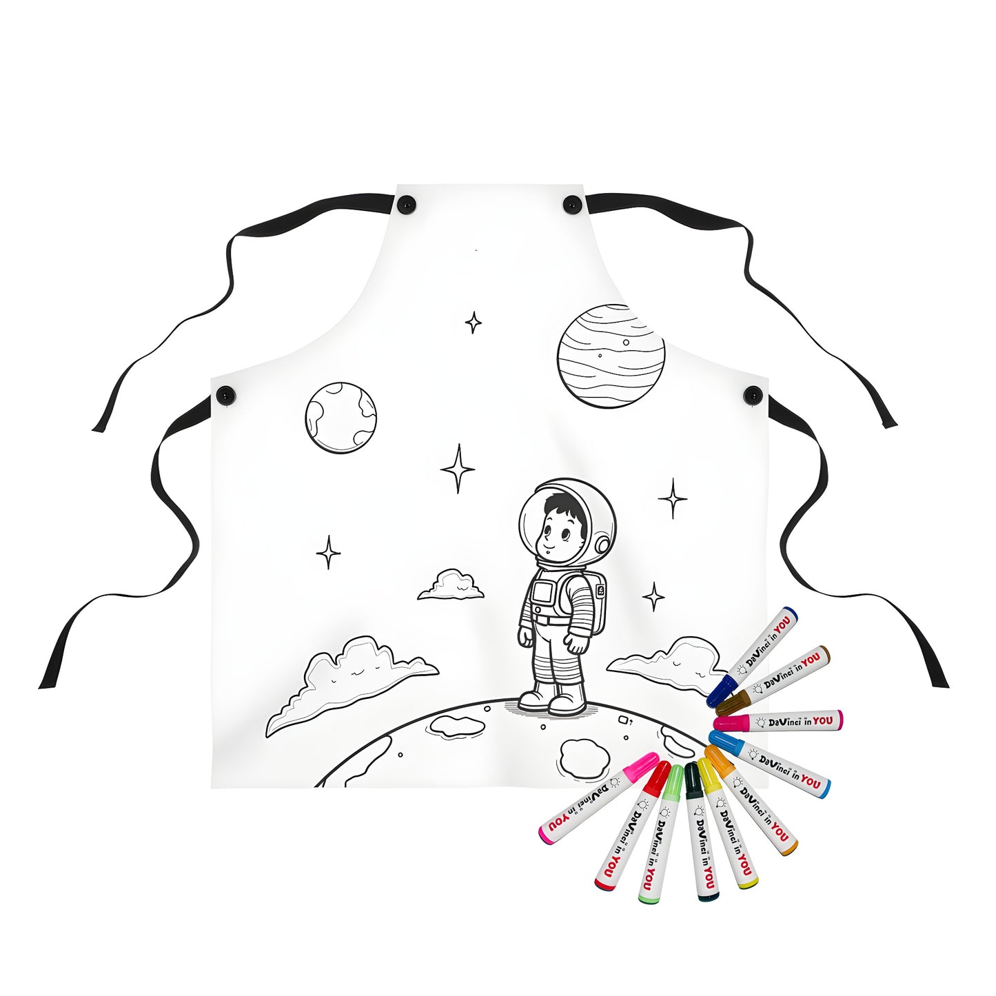 Apron featuring Space Explorer design, astronaut, stars and planetary surface