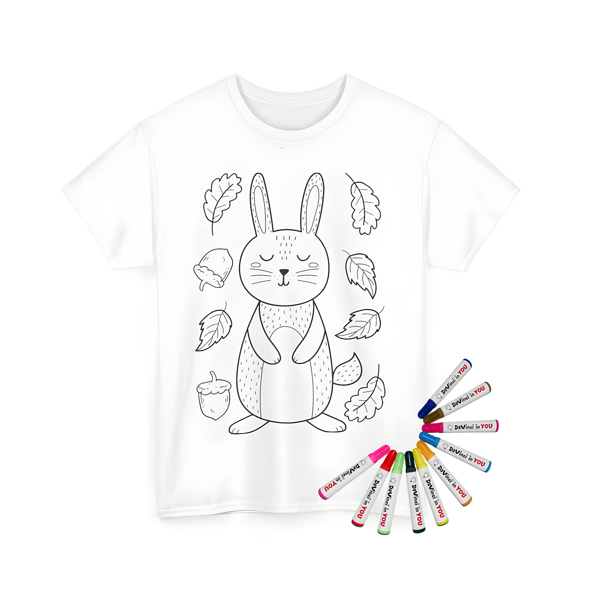 Cute bunny illustration on a unisex t-shirt