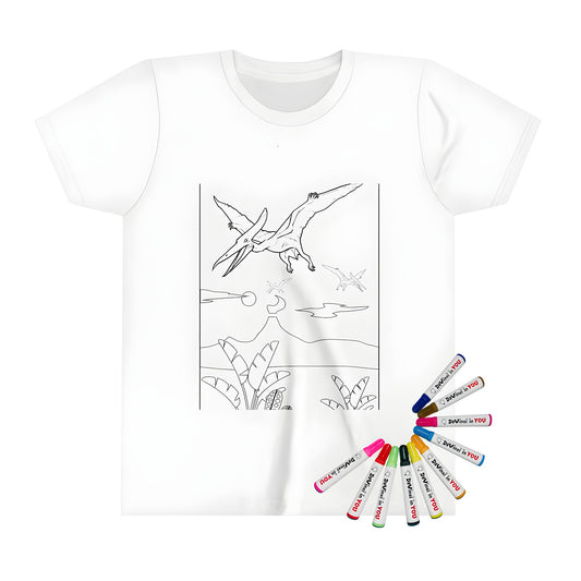 Pterodactyl coloring page t-shirt for kids
