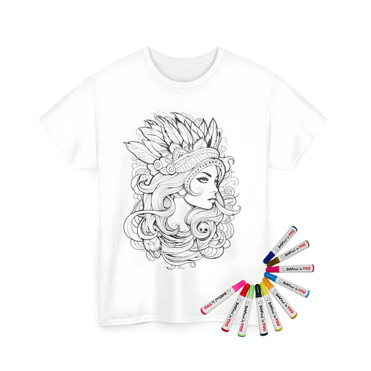 Colorful portrait design on unisex t-shirt