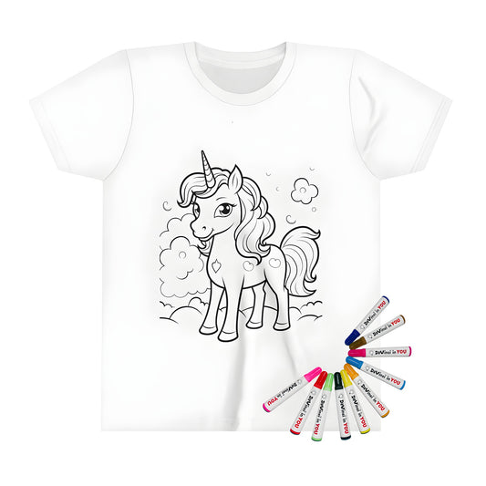 Coloring unicorn t shirt kids apparel tee