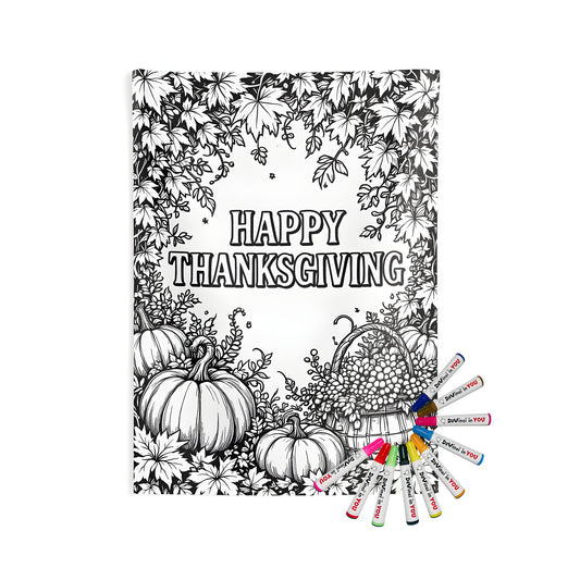 Pumpkin and harvest themed indoor wall tapestry for adults, featuring autumn foliage, leaves, and grapes, perfect for fall decor, Thanksgiving, or home decor.