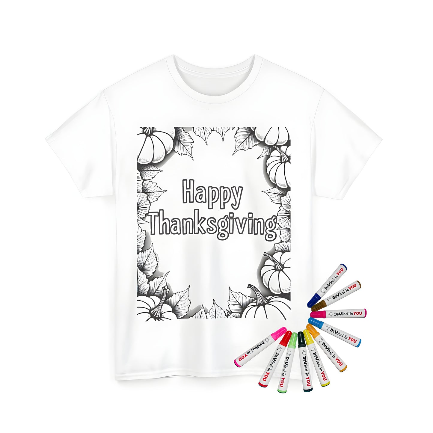 Autumn apparel with thankful design on unisex tee
