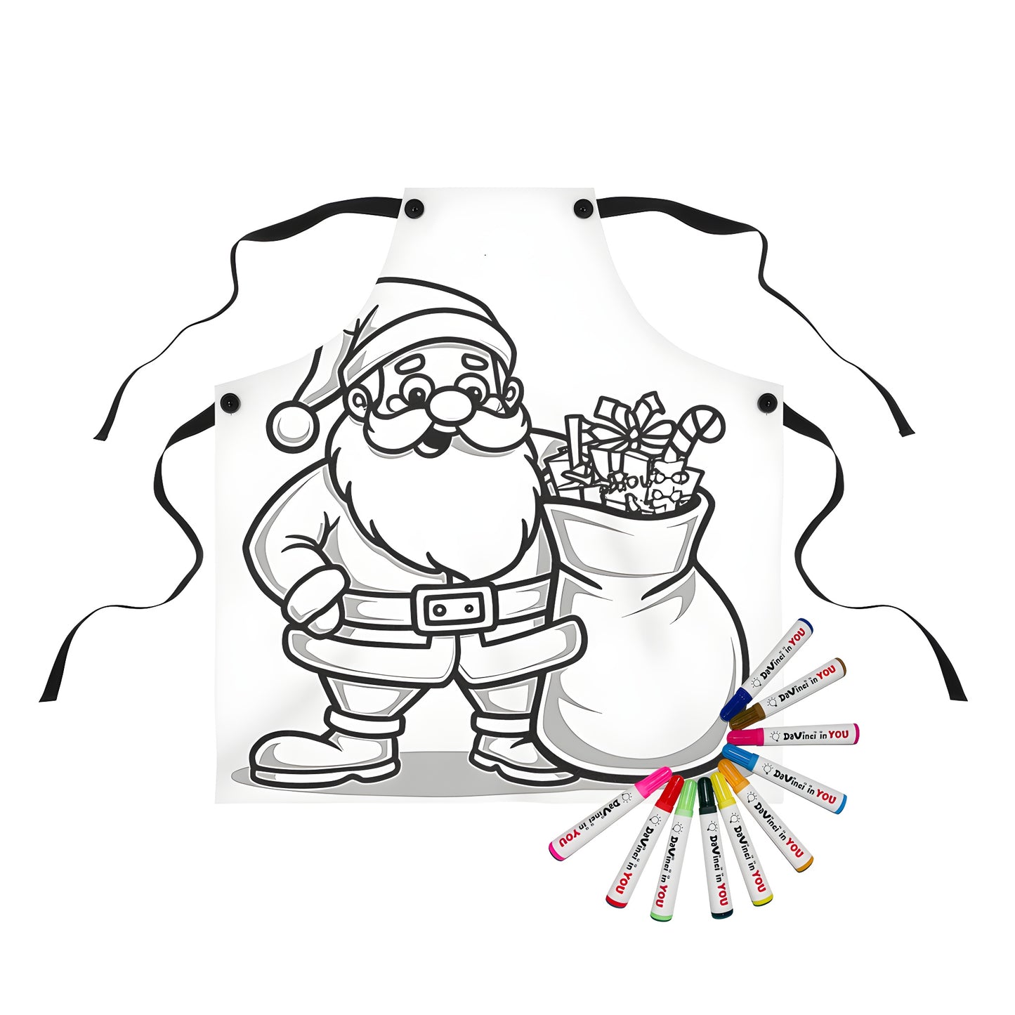 Apron with St. Nicholas, Father Christmas, Kris Kringle coloring page design