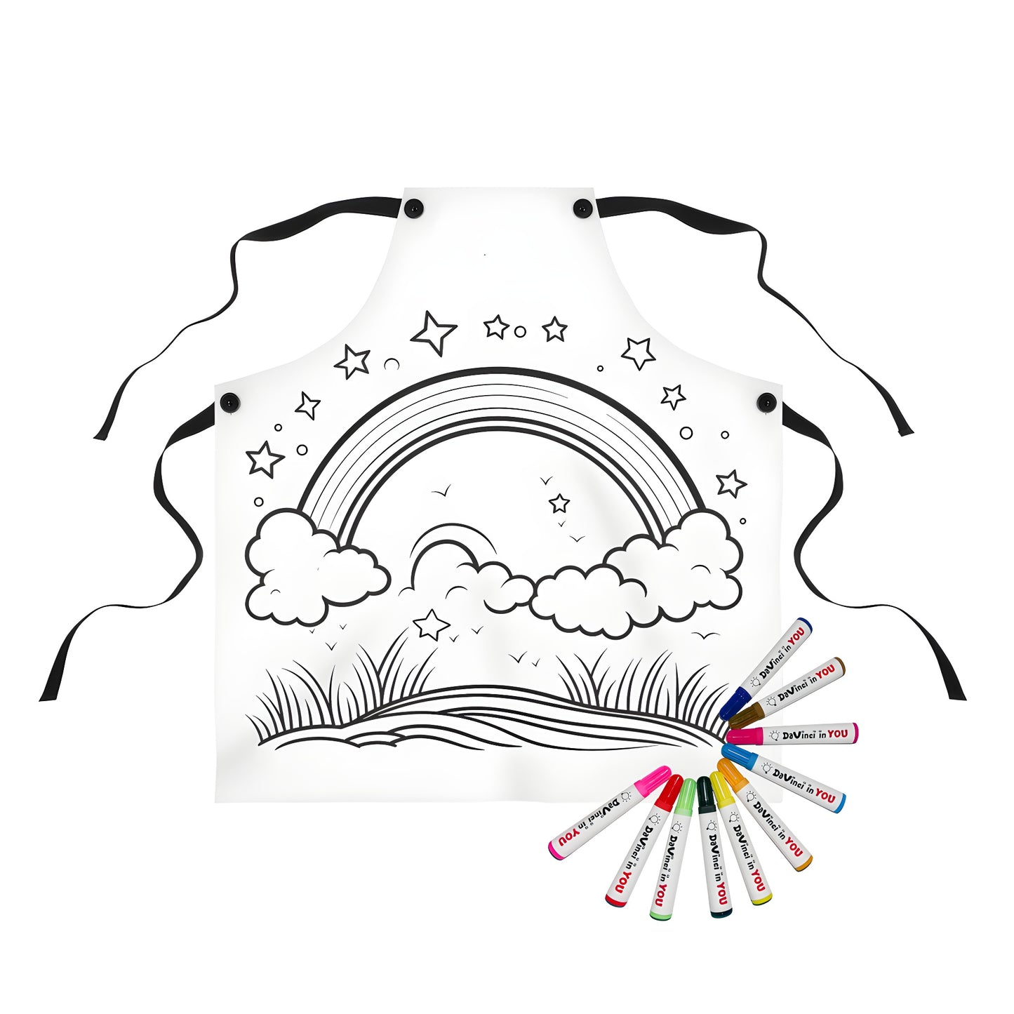 Colorful apron with vibrant starry night sky design